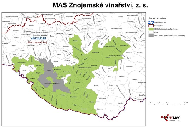 Mapa území MAS pro období 2014-2020